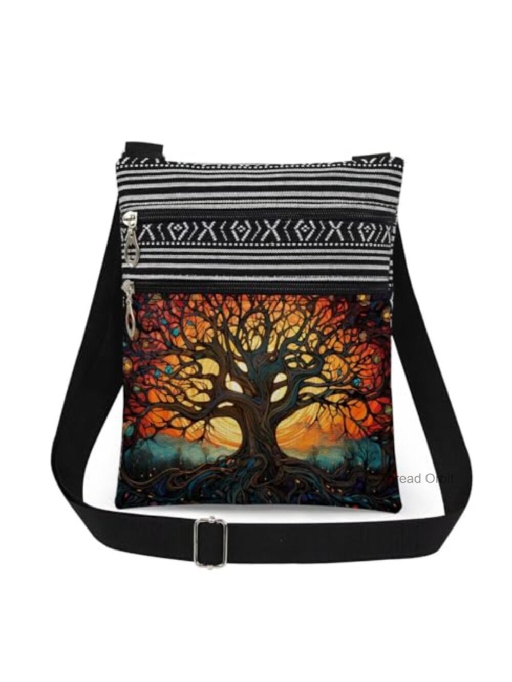 Tree of Life Crossbody Bag Polyester Adjustable Strap Women Purse